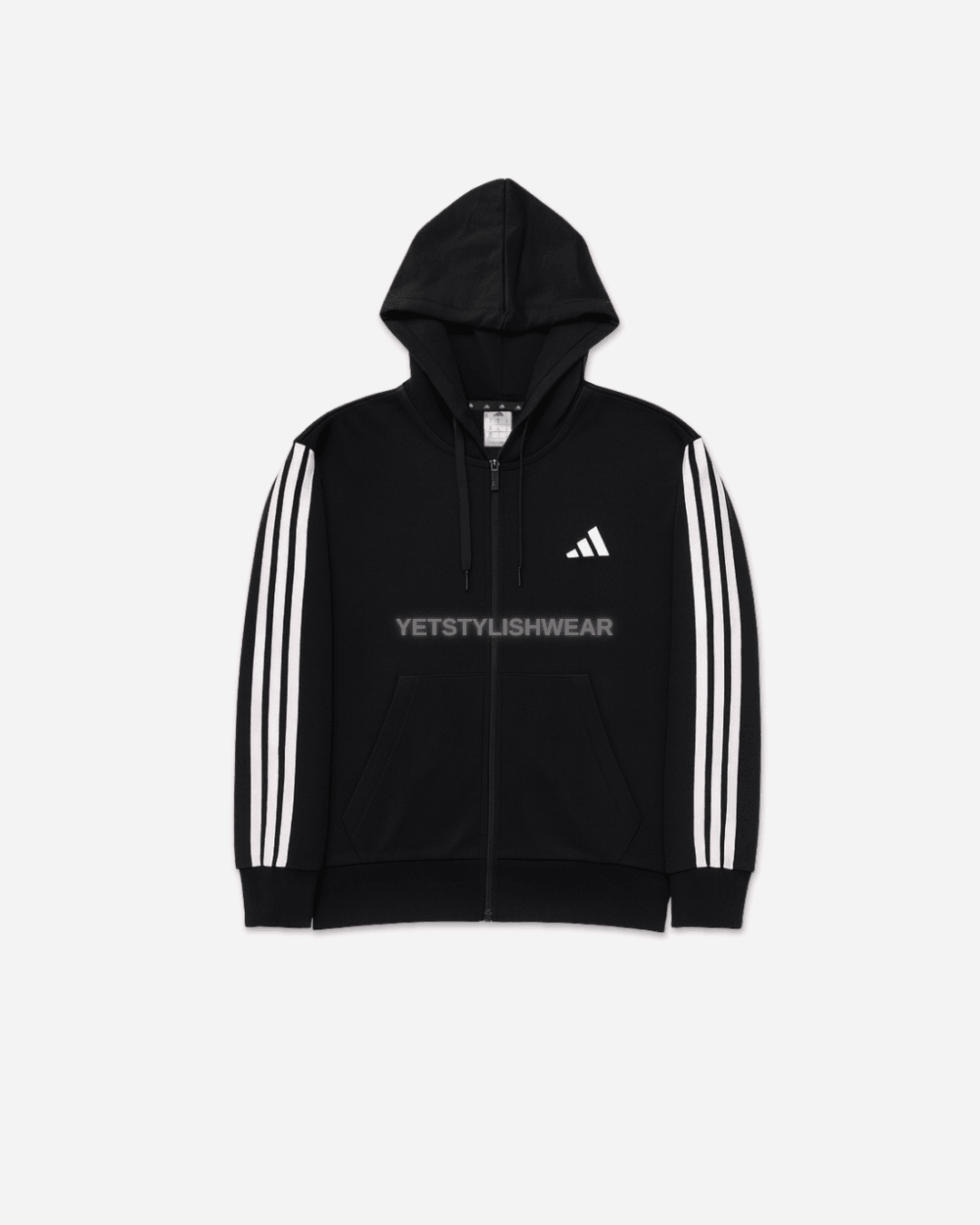 Essentials 3-Stripes Fleece Hırka - Siyah