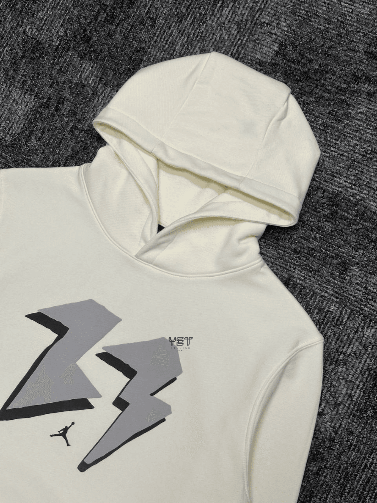 Jrdn Flight MVP Fleece Pullover Hoodie - Ekru Beyaz