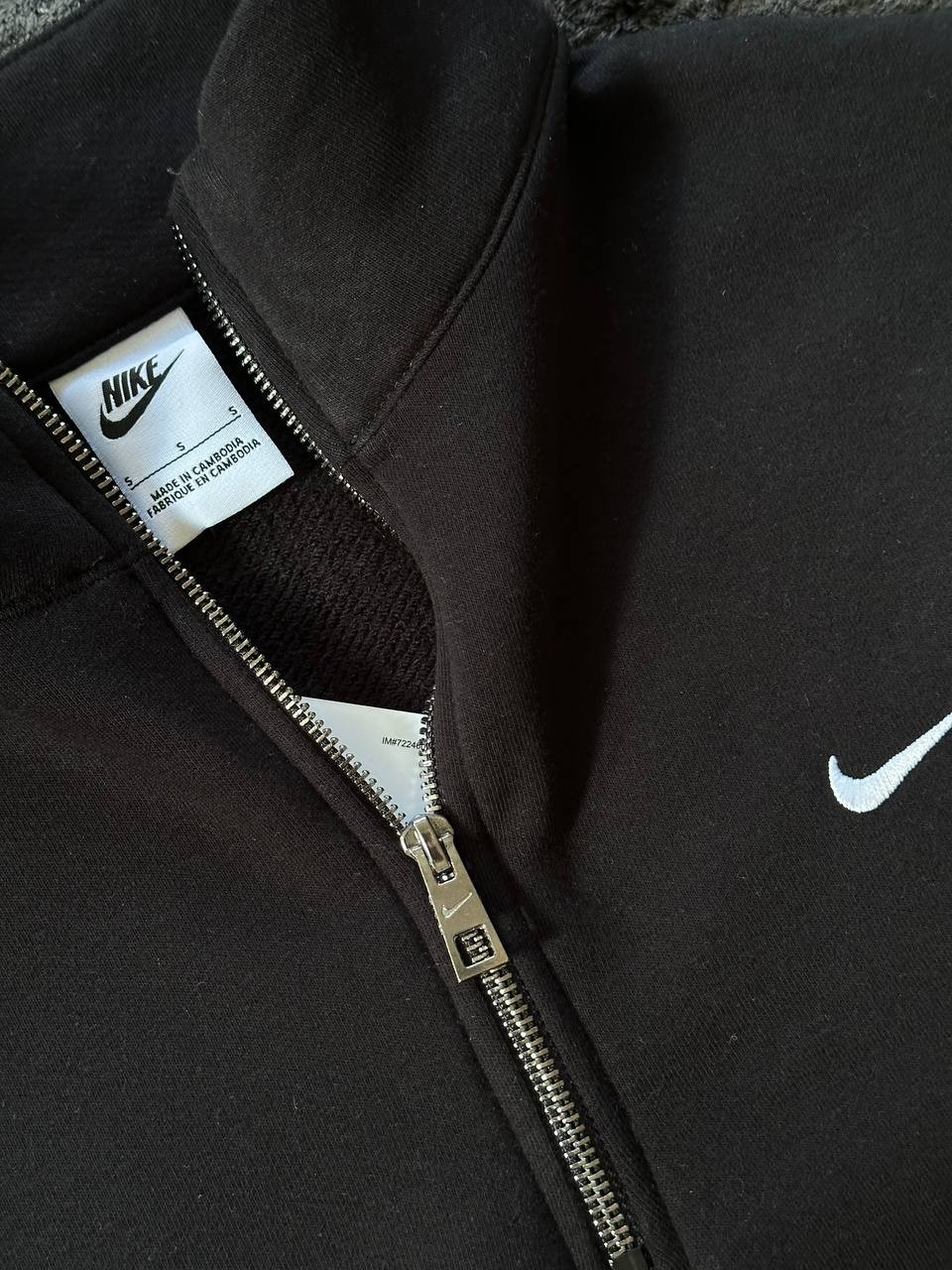 Solo Swoosh Yarım Fermuarlı Sweatshirt - Siyah