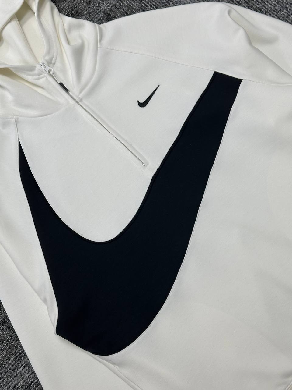 Swoosh Fleece HZ Hoodie - Ekru Beyaz