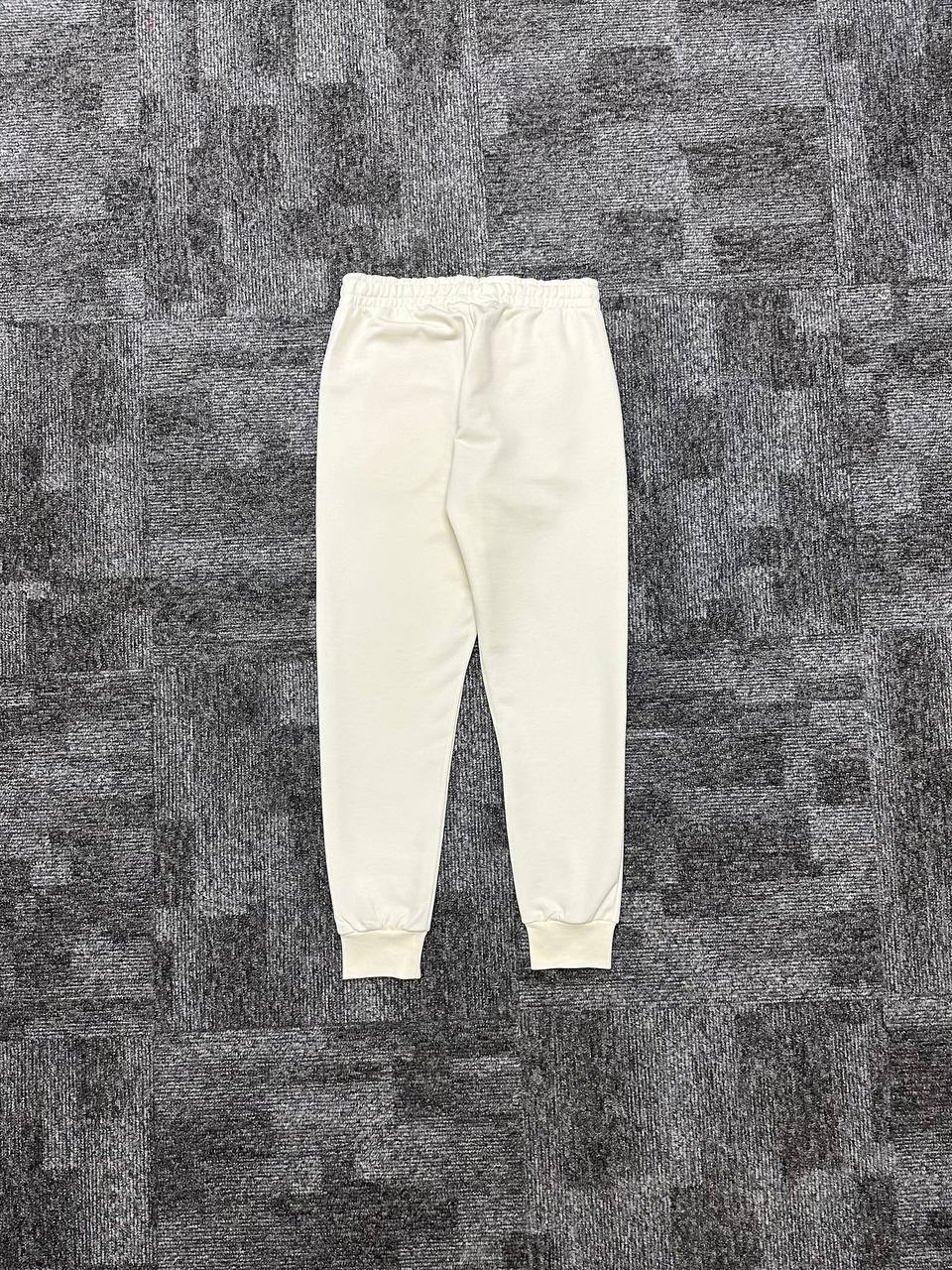 Rib Cuff Eşofman Altı - Ekru Beyaz