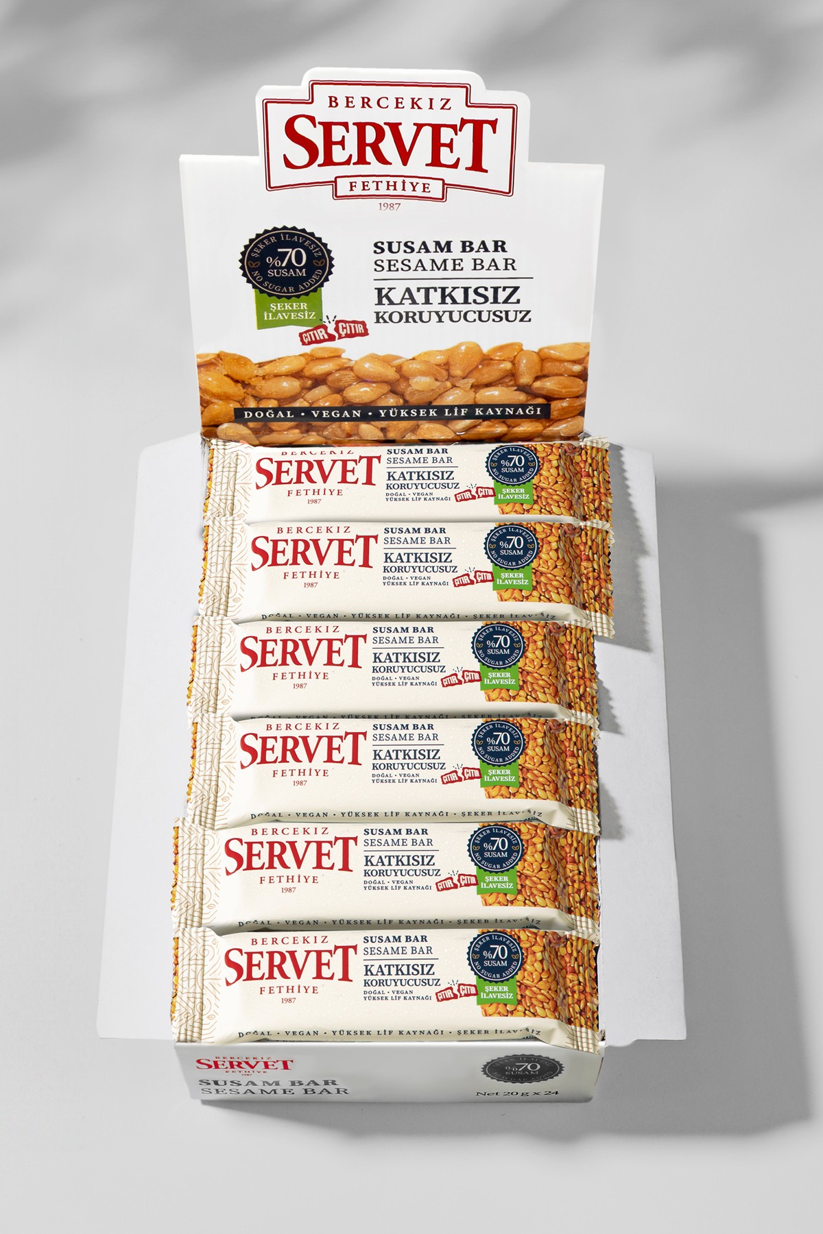 Şeker İlavesiz Susam Krokan Bar 480 gr (24 x 20 gr) - 24 lü paket