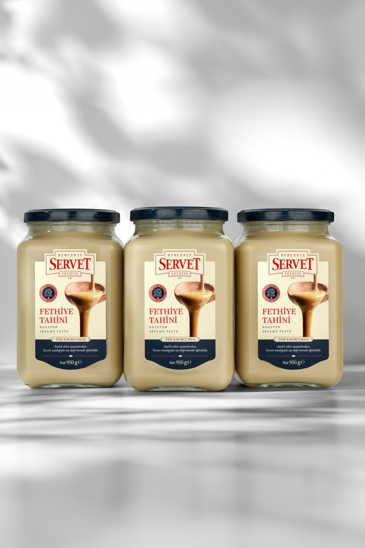 Tek Kavrulmuş Taze Fethiye Tahini - 950 gr 3'lü Paket