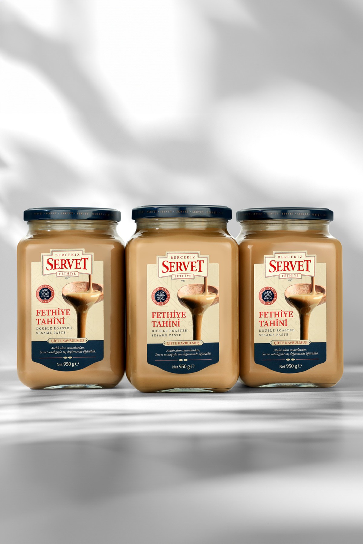 Çifte Kavrulmuş Taze Fethiye Tahini - 950 gr 3'lü Paket