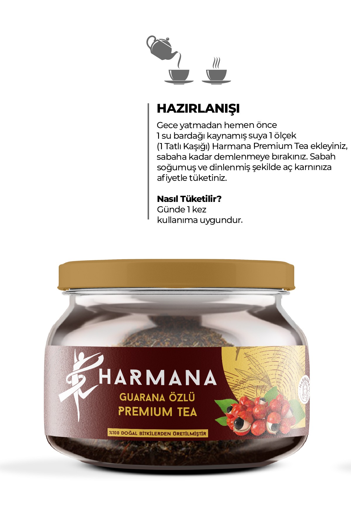 Guarana Özlü Premium  Tea 2 Aylık Kullanım 150 Gr