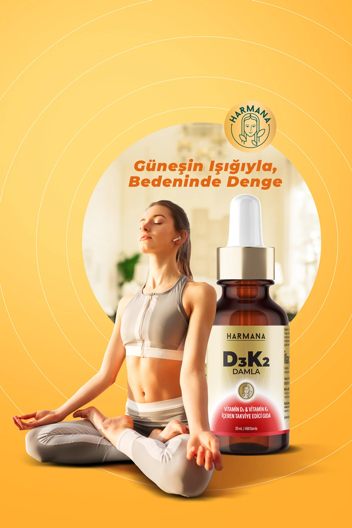 Vitamin D3 K2 Vitamin D ve K İçeren Damla 20 ml