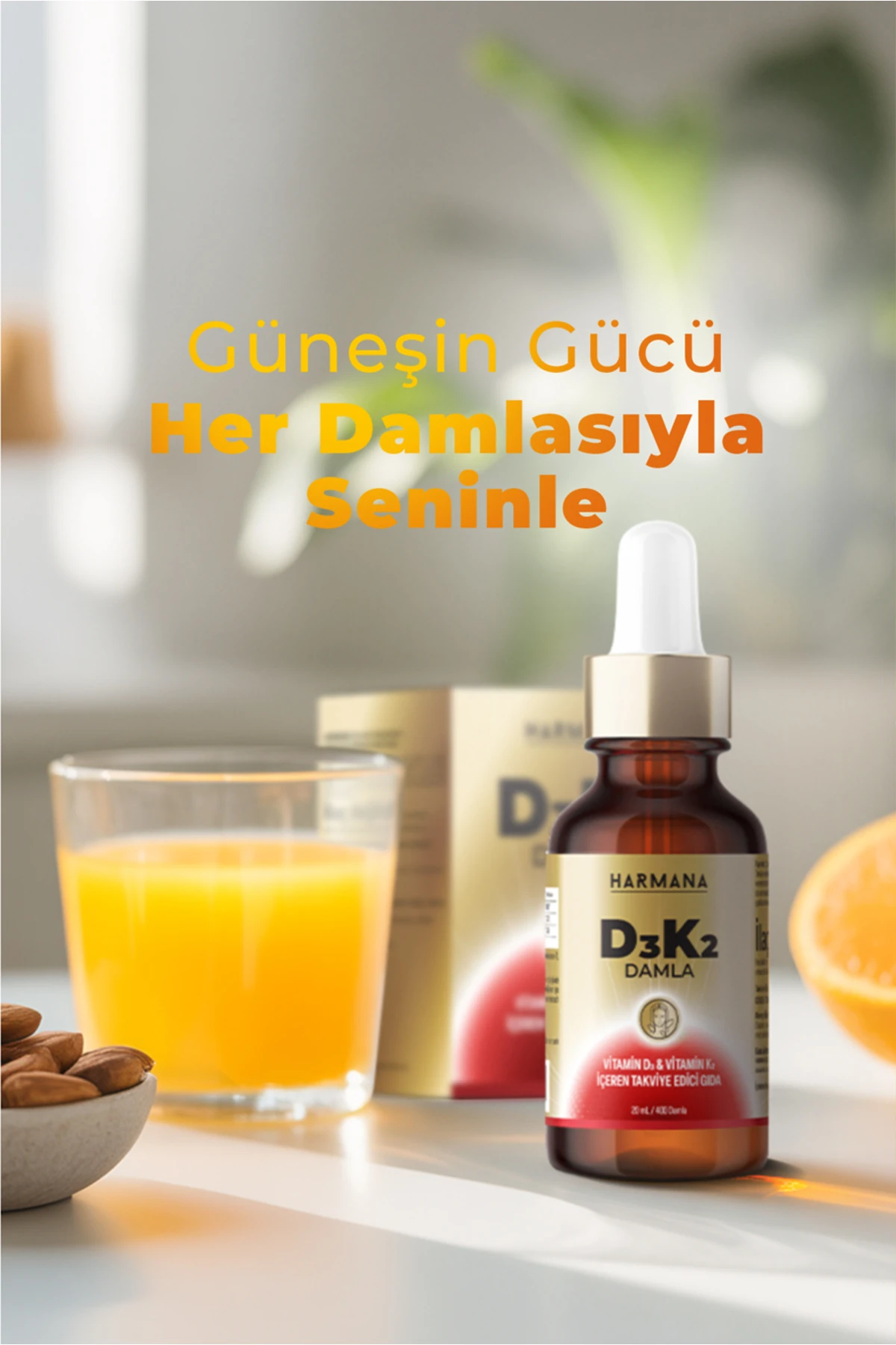 Vitamin D3 K2 Vitamin D ve K İçeren Damla 20 ml