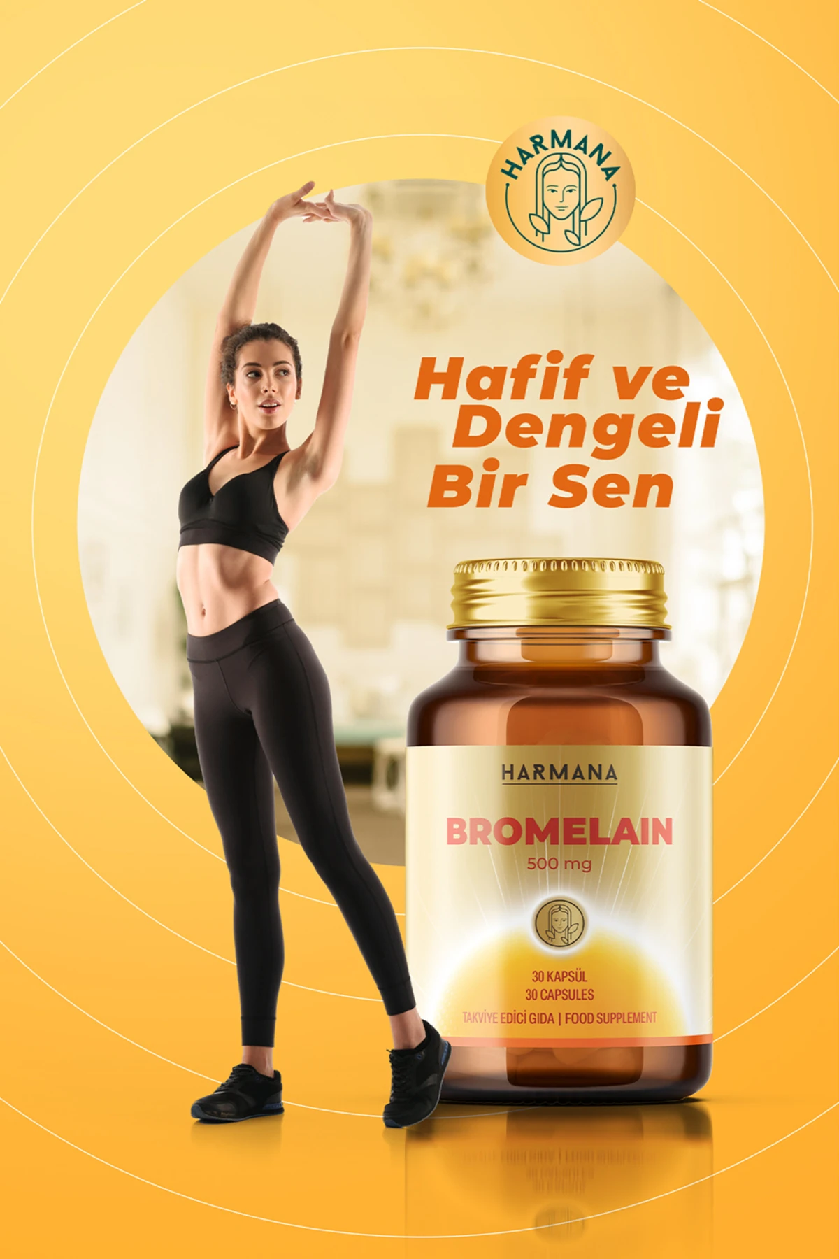 Bromelain 500 mg Takviye Edici Gıda 30 Kapsül