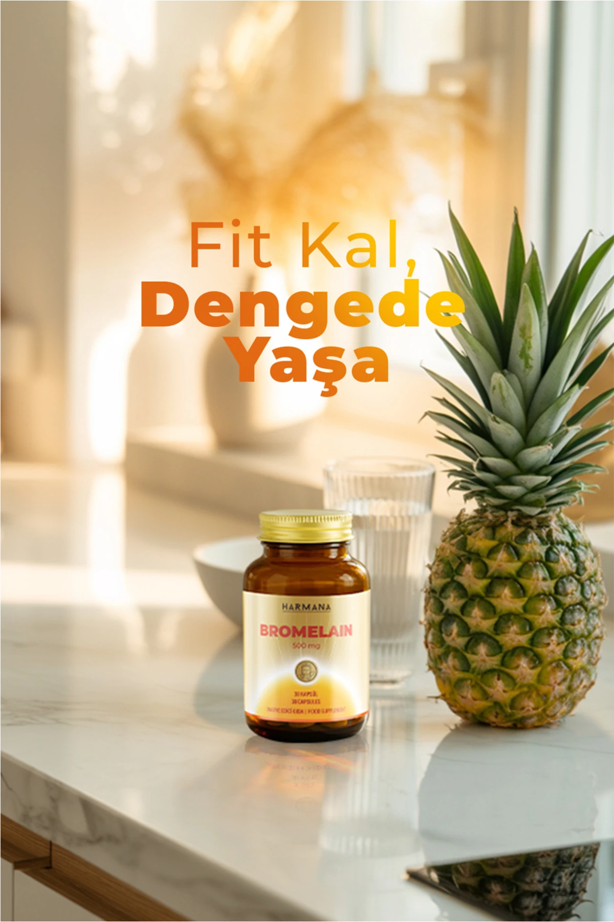 Bromelain 500 mg Takviye Edici Gıda 30 Kapsül