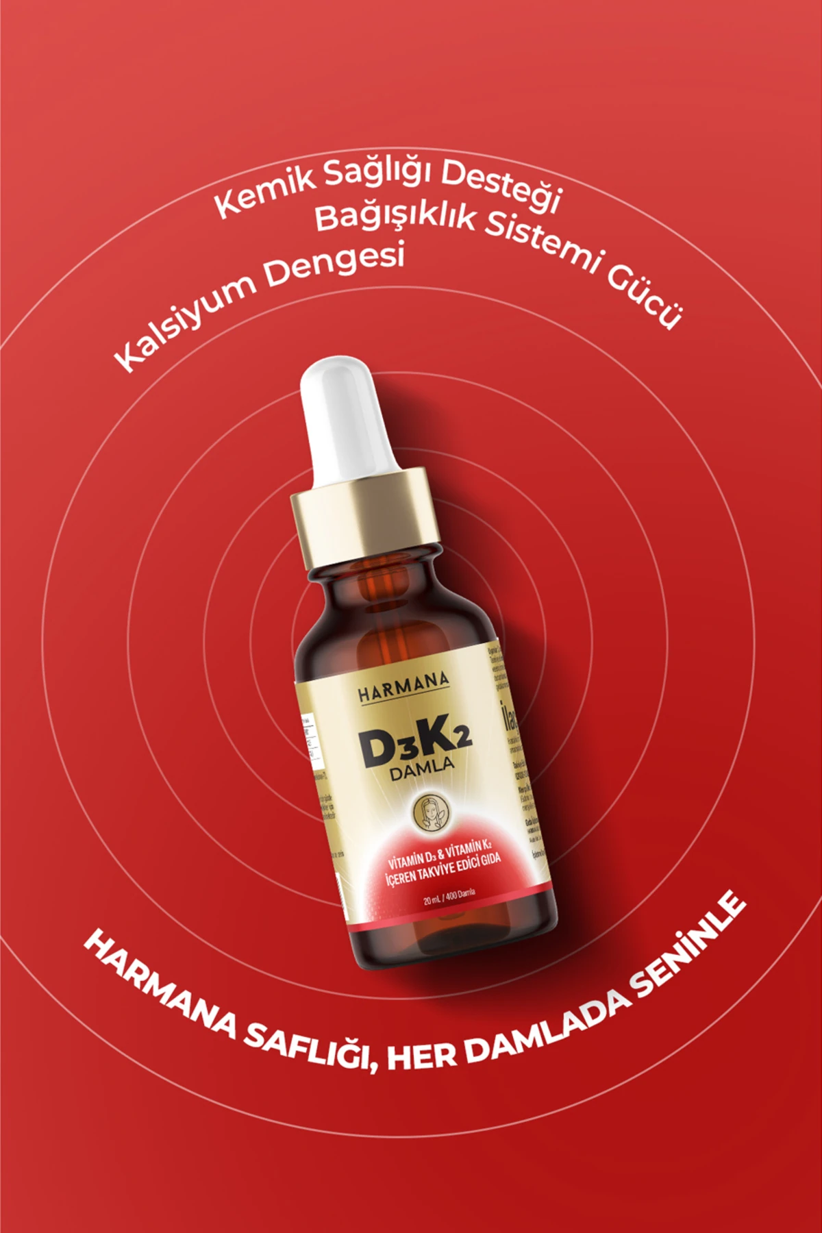Vitamin D3 K2 Vitamin D ve K İçeren Damla 20 ml