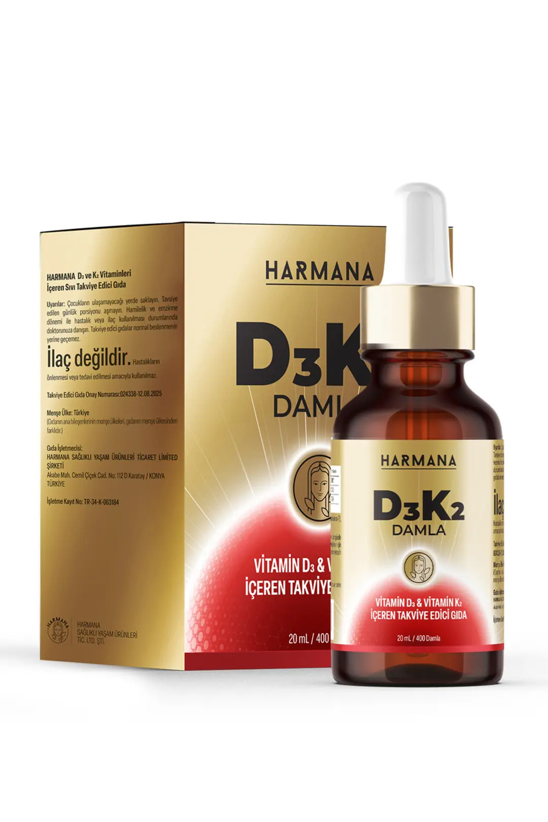 Vitamin D3 K2 Vitamin D ve K İçeren Damla 20 ml