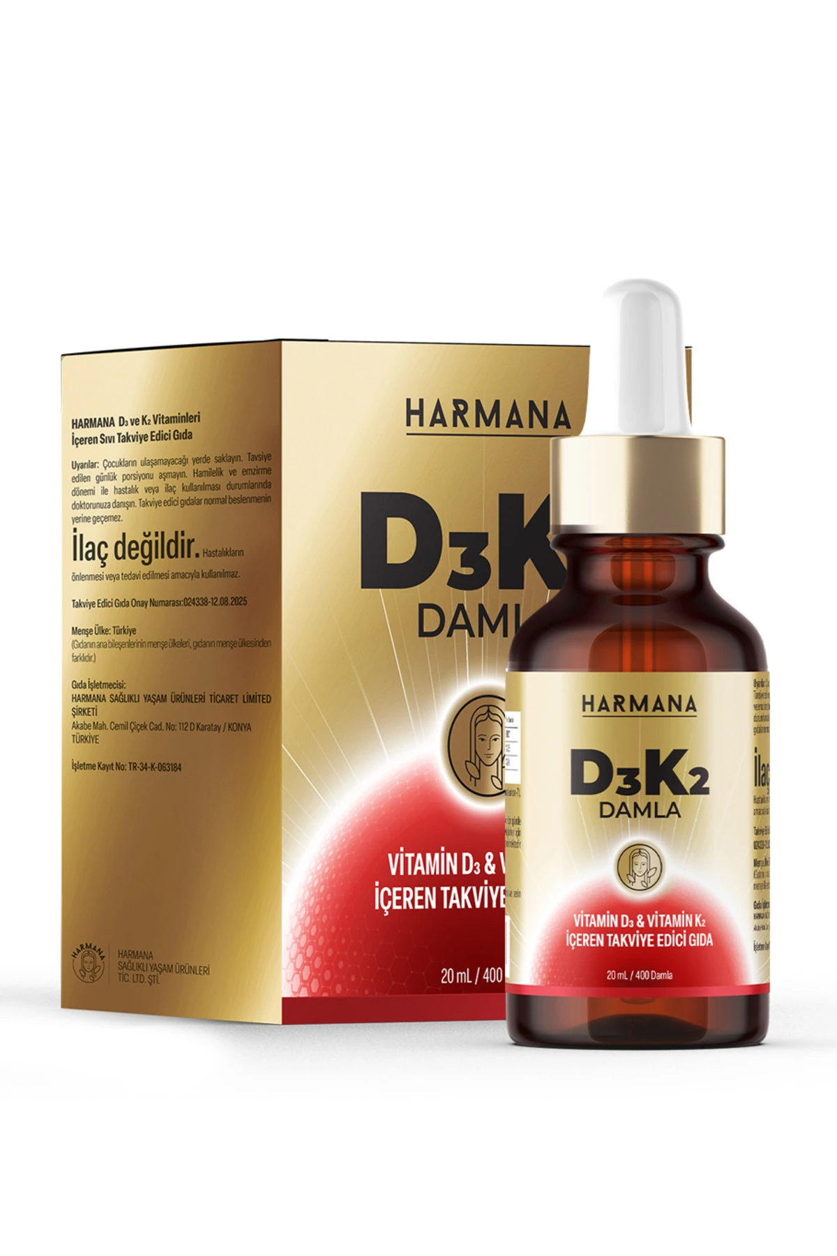 Vitamin D3 K2 Vitamin D ve K İçeren Damla 20 ml