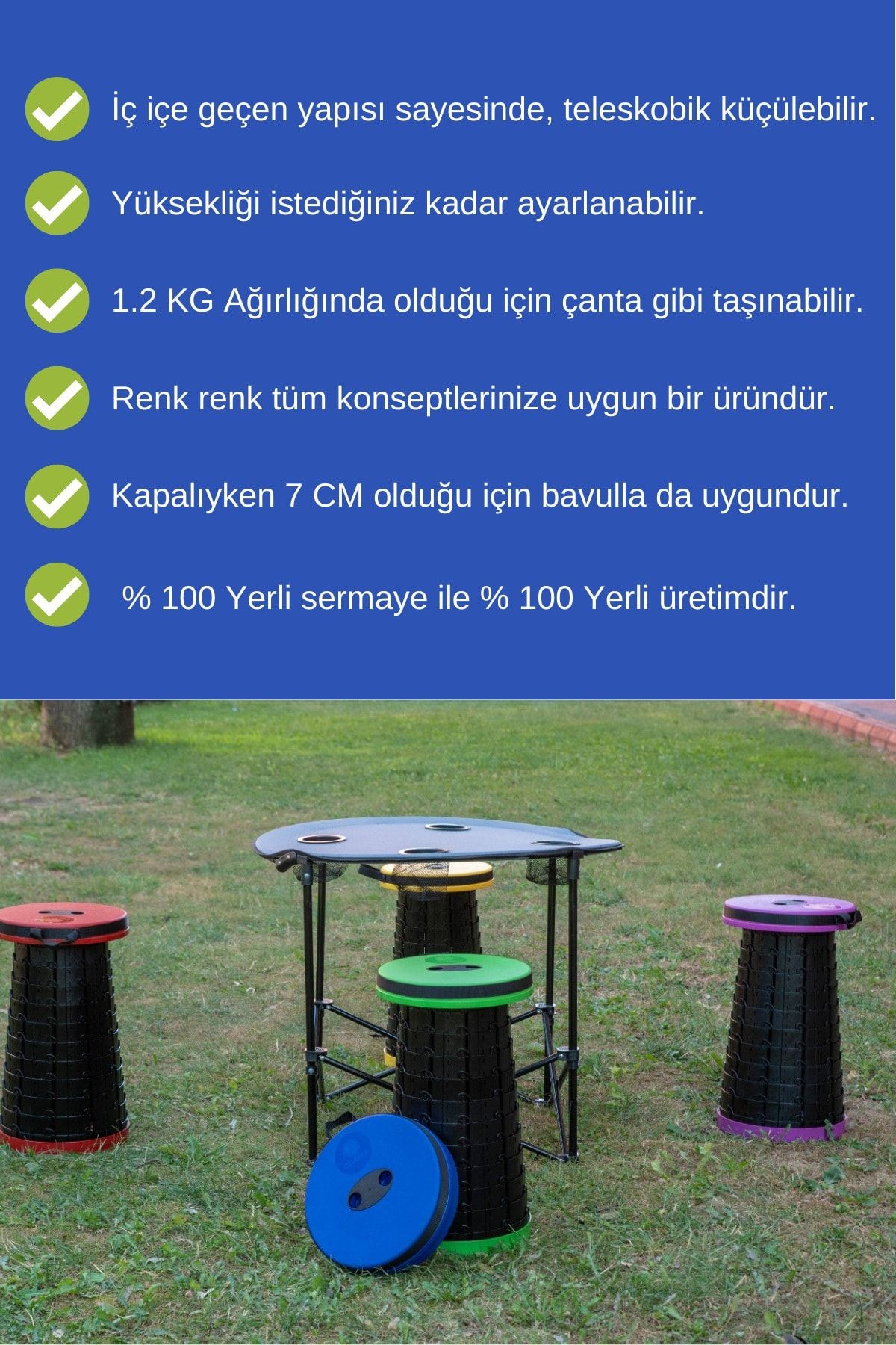 Portatif Katlanabilir Tabure Kamp Sandalyesi Hafif Dayanıklı Kırmızı Tabure Taşınabilir Oturax