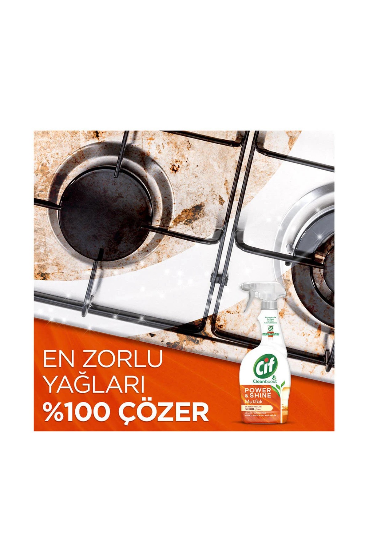 Cif Power & Shine Yağ Çözücü Mutfak Spreyi 750 ml