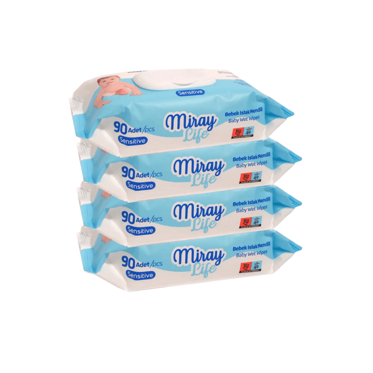 Miray Life Bebek Islak Mendil 4 lü Paket 90 Adet