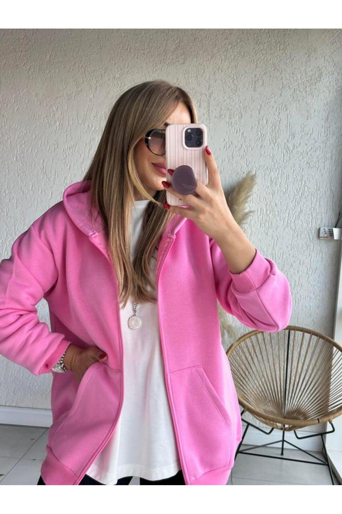 Fermuarlı Kapşonlu Sweat