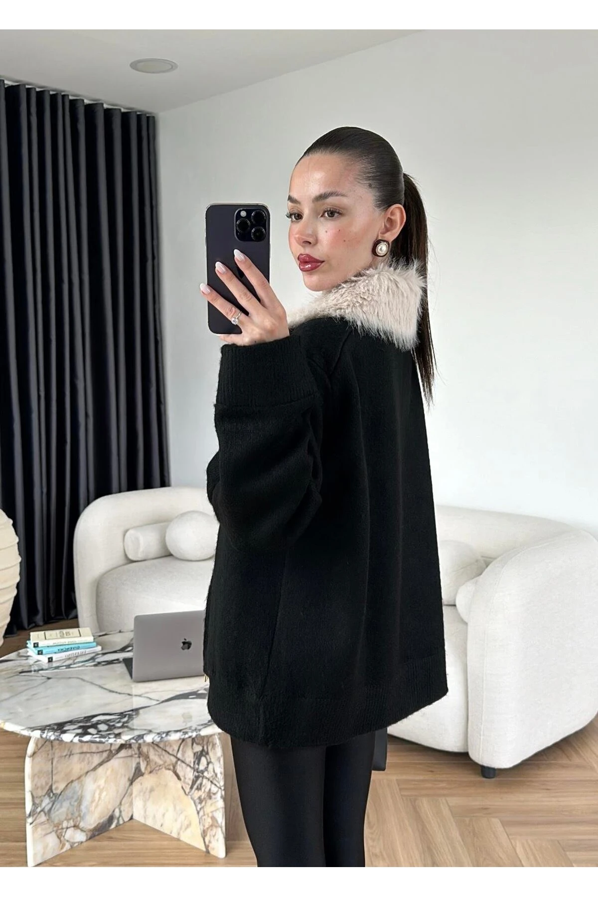 Çıkarılabilir Kürklü Hırka