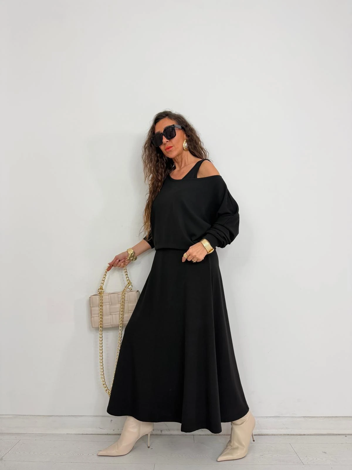 Çilek Triko İkili Elbise Takım Bayan