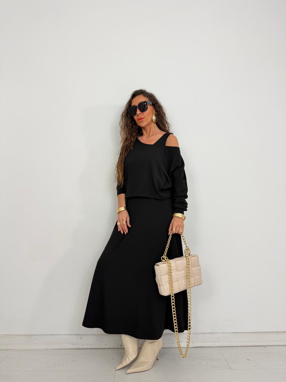 Çilek Triko İkili Elbise Takım Bayan