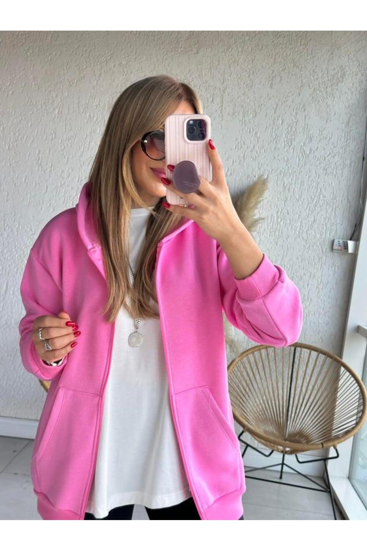 Fermuarlı Kapşonlu Sweat