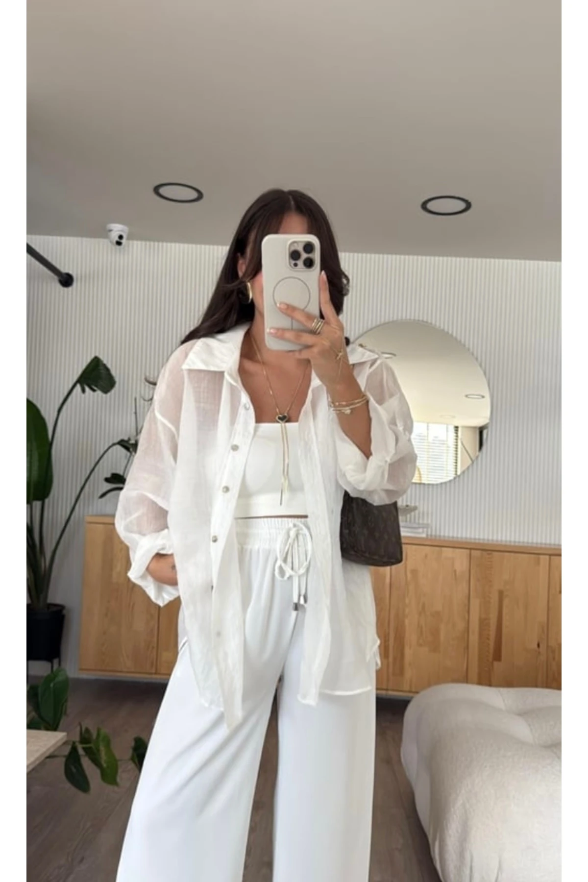 Oversize İpeksi Gömlek