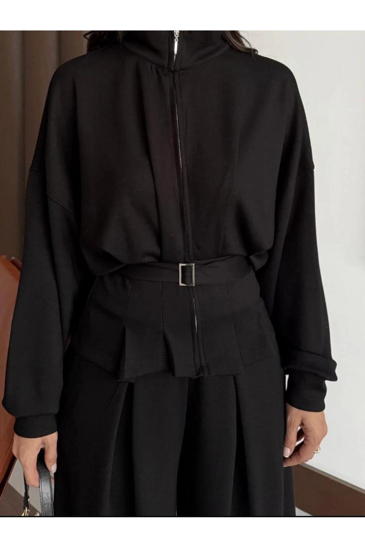 Siyah Pileli Ceket Pantolon Takım