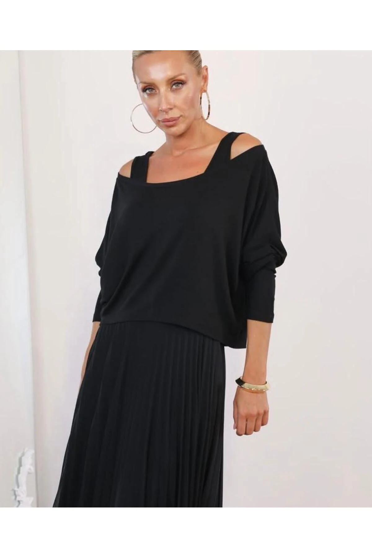Bluzlu Elbise Siyah