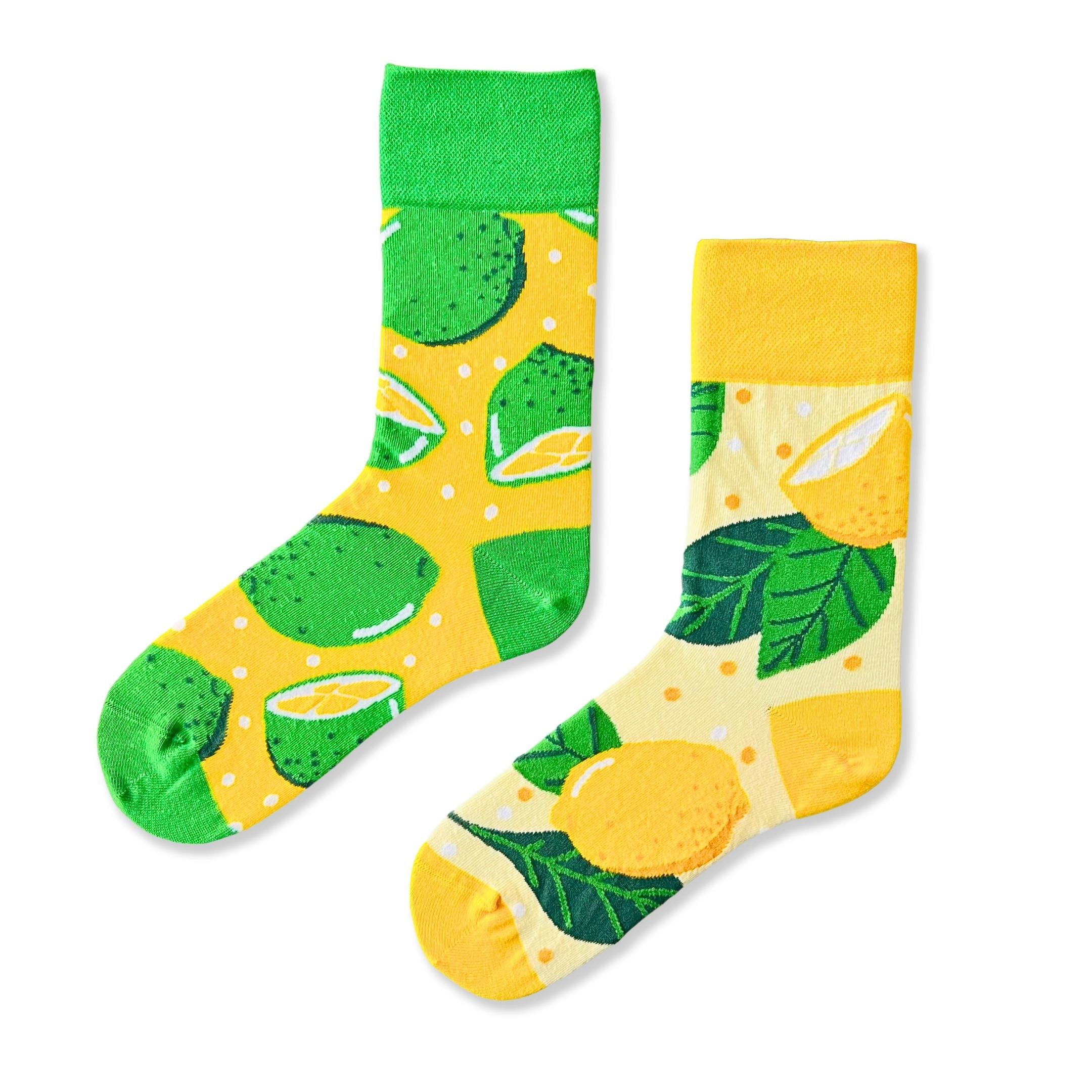 Limon Desenli Soket Çorap