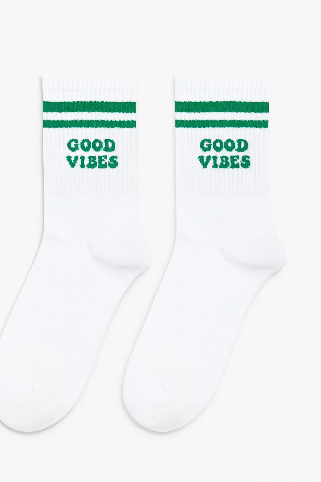 Good Vibes Yazılı Beyaz Renkli Çorap