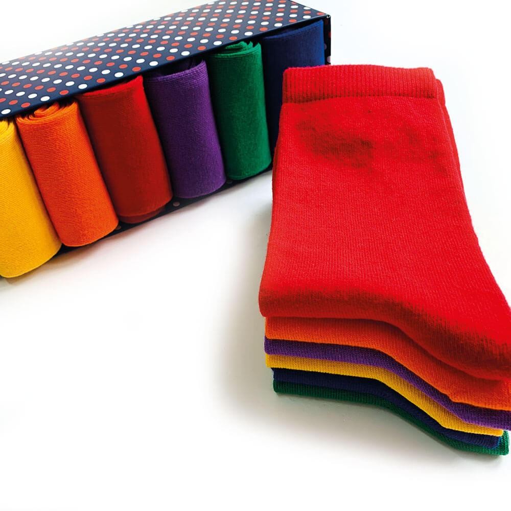 Pastel Renkli Çorap Kutusu 6'lı Dikişsiz Neşeli Çoraplar