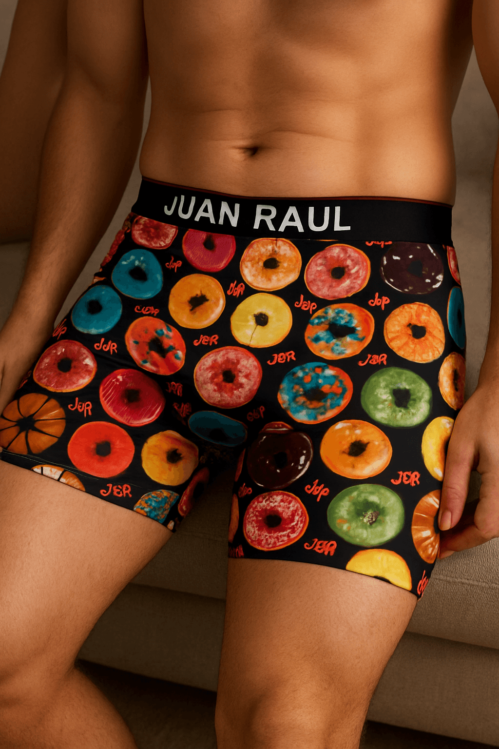 Donut Desenli Renkli Erkek Boxer Modelleri