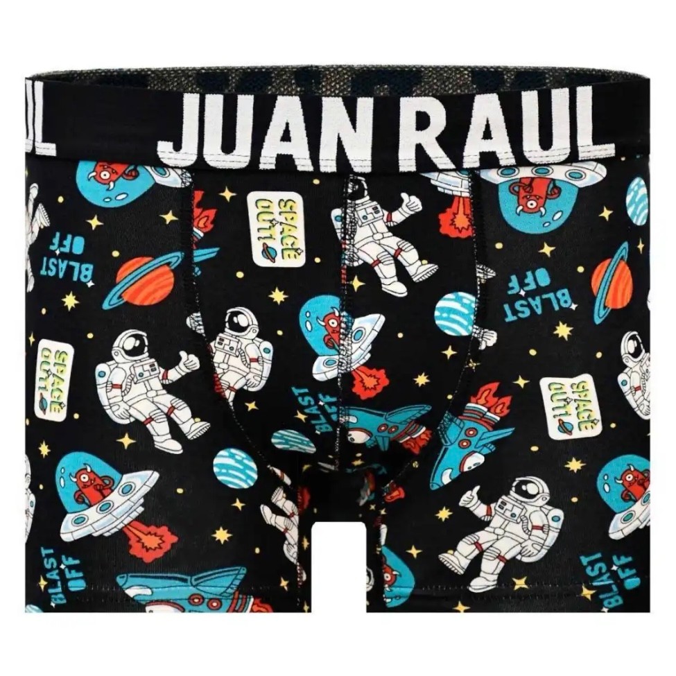 Astronot Desenli Lacivert Renkli Erkek Boxer