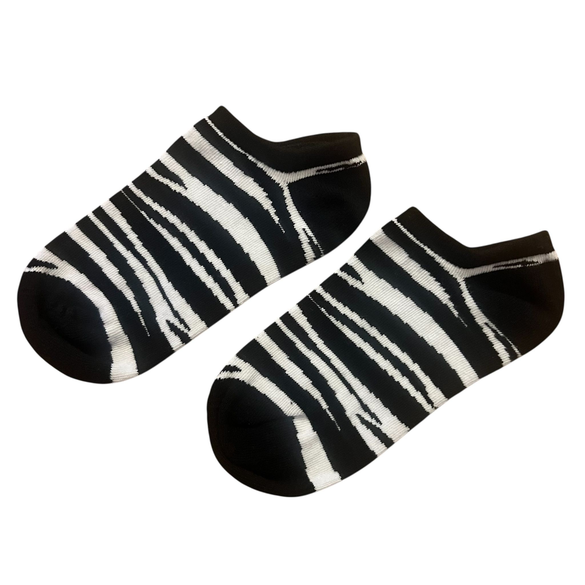 Siyah Beyaz Renkli Patik Çorap Zebra
