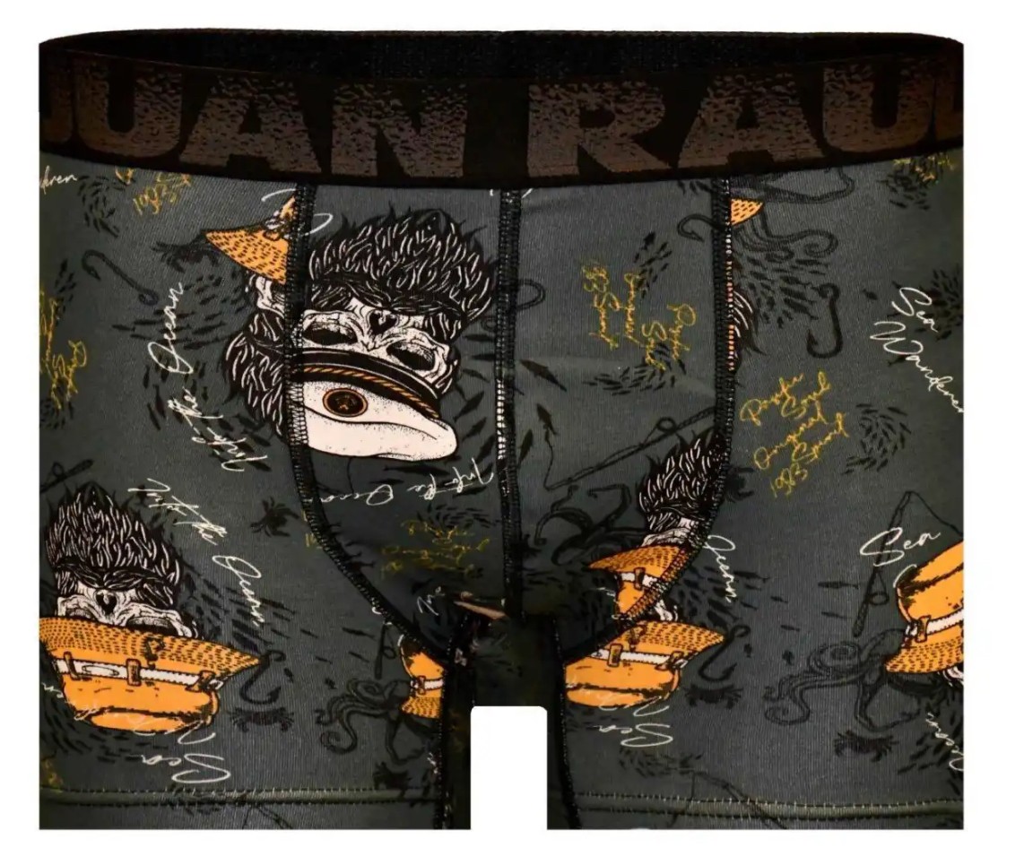 Sakallı Korsan Kuru Kafa Desenli Renkli Erkek Boxer
