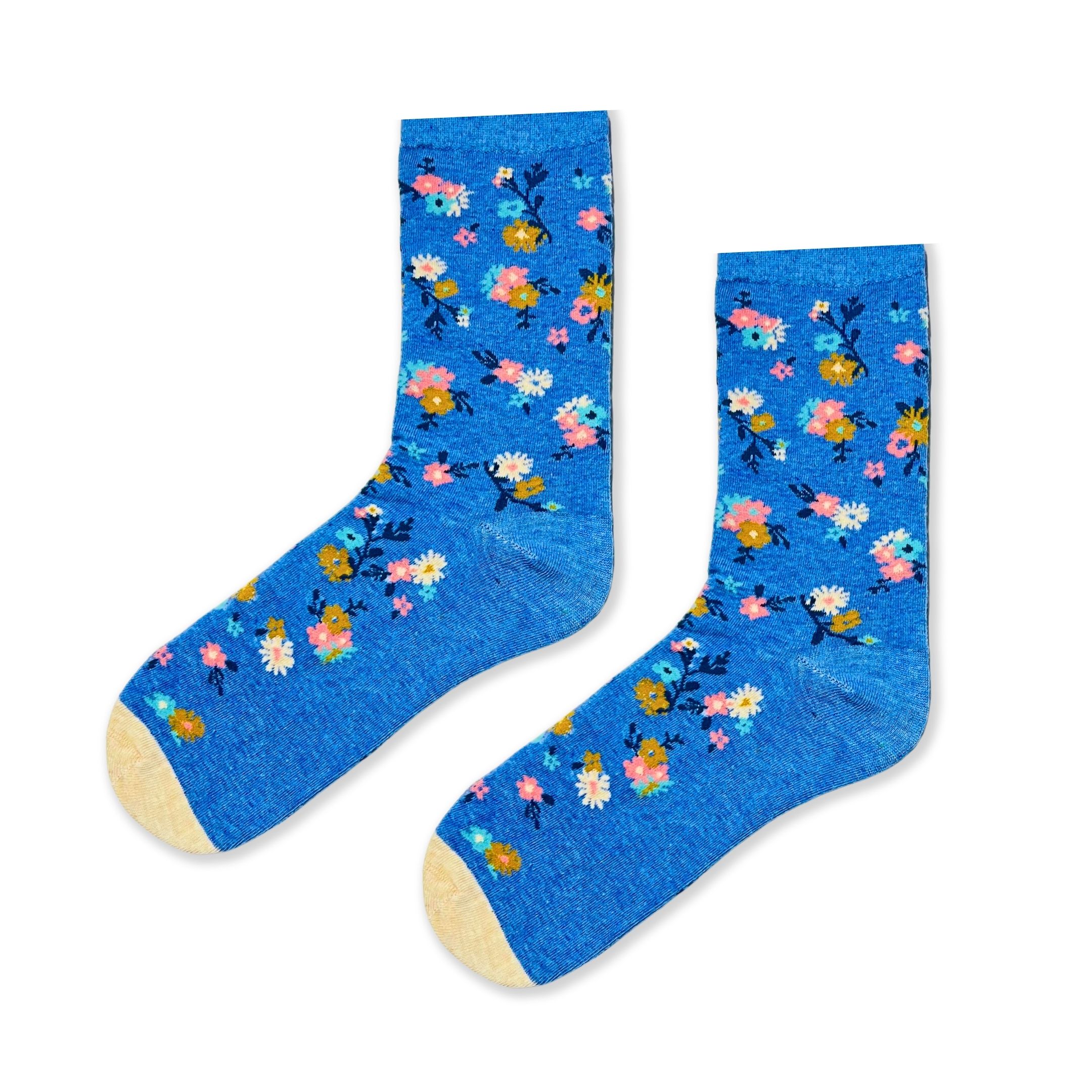 Saksı Desenli Çiçek Şekilli Renkli Pamuklu Soket Çorap