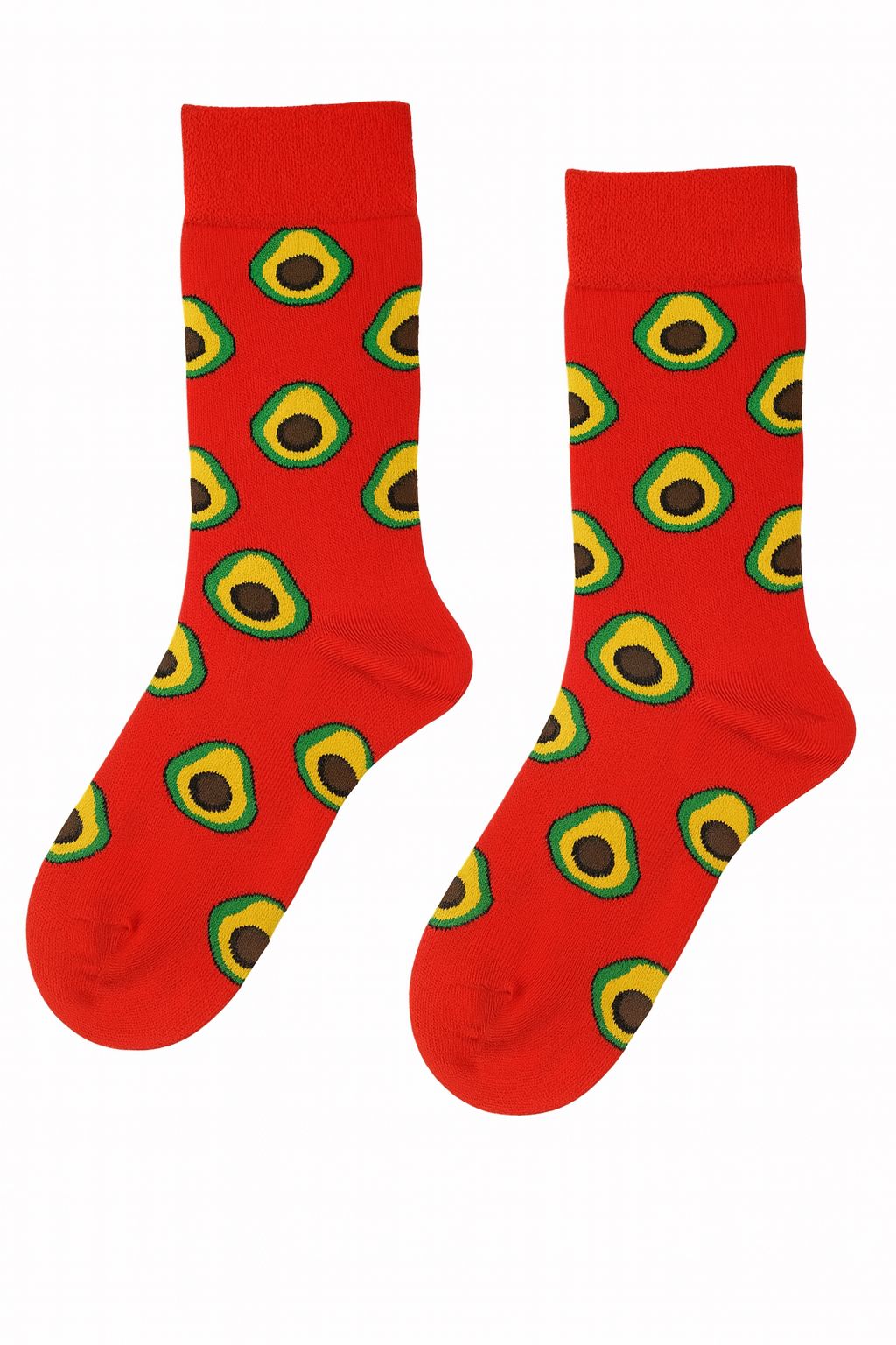Yeşil Renkli Avokado Desenli Soket Kırmızı Çorap Socks Station