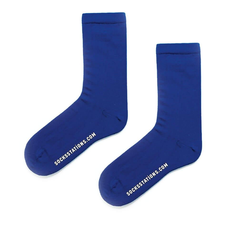 Düz Mavi Renkli Pamuklu Soket Çorap
