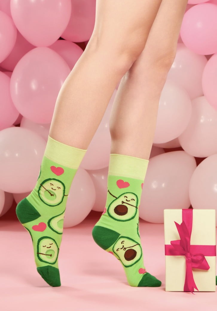 Yeşil Renkli Avokado Desenli Soket Çorap Socks Station