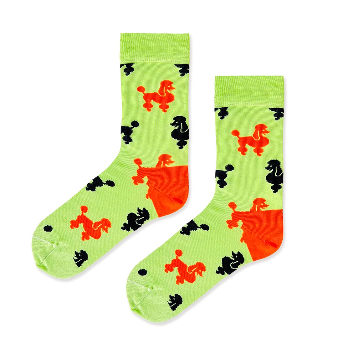 Süs Köpeği Desenli Renkli Soket Çorap