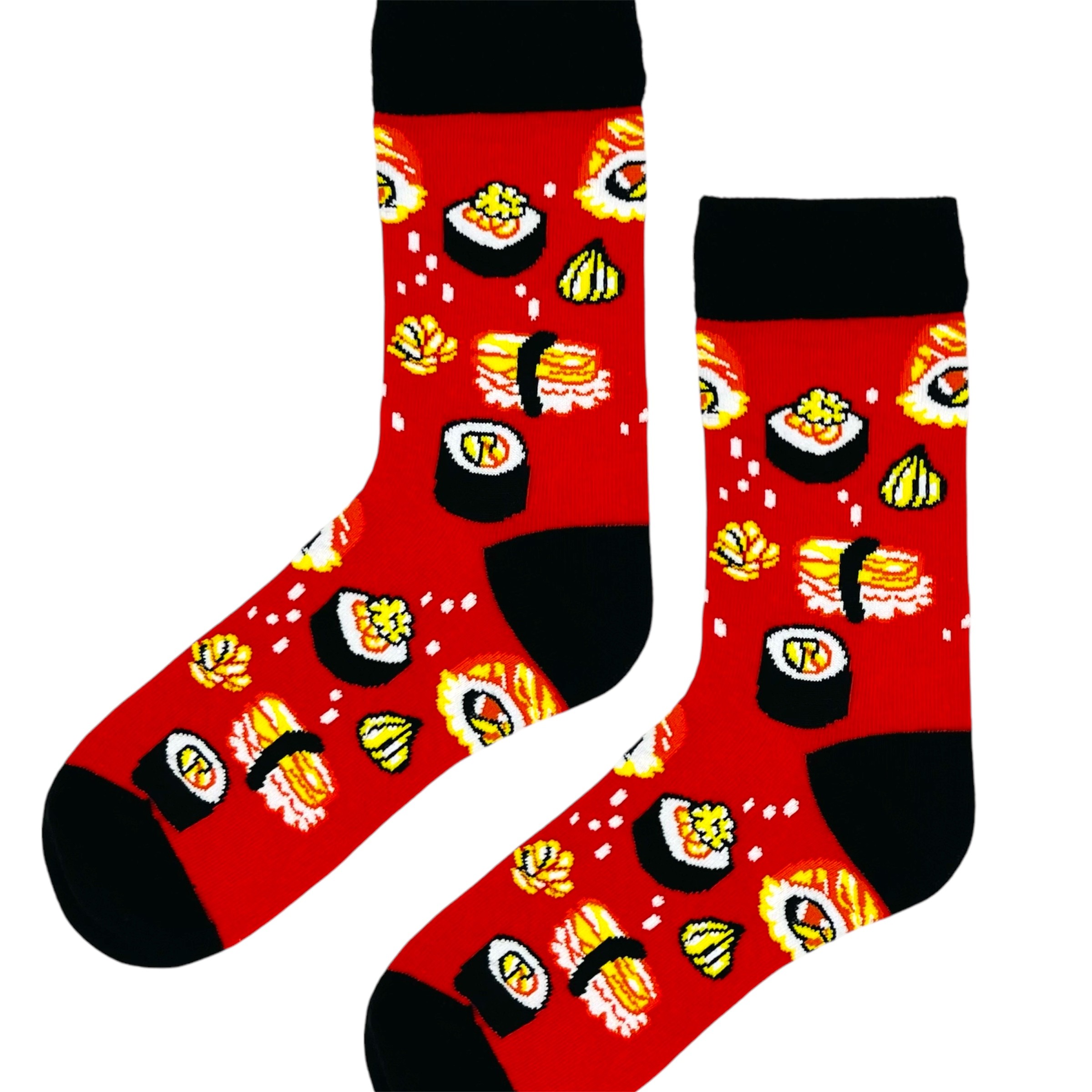Sushi Desenli Şekilli Kırmızı Renkli Soket Çorap Socks Station