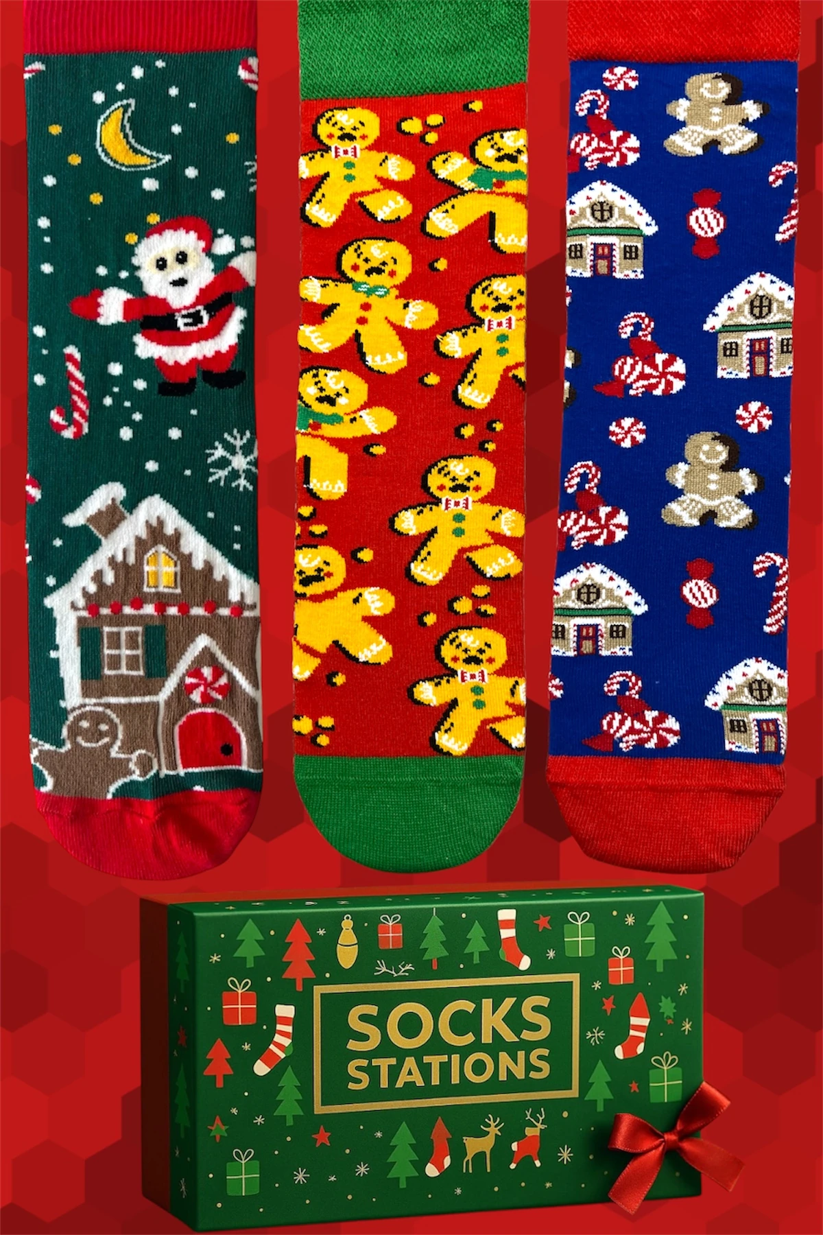 Yılbaşı Seti Yeni Yıl Çorap Hediyeleri 3'lü Paket Yılbaşı Çorapları 14