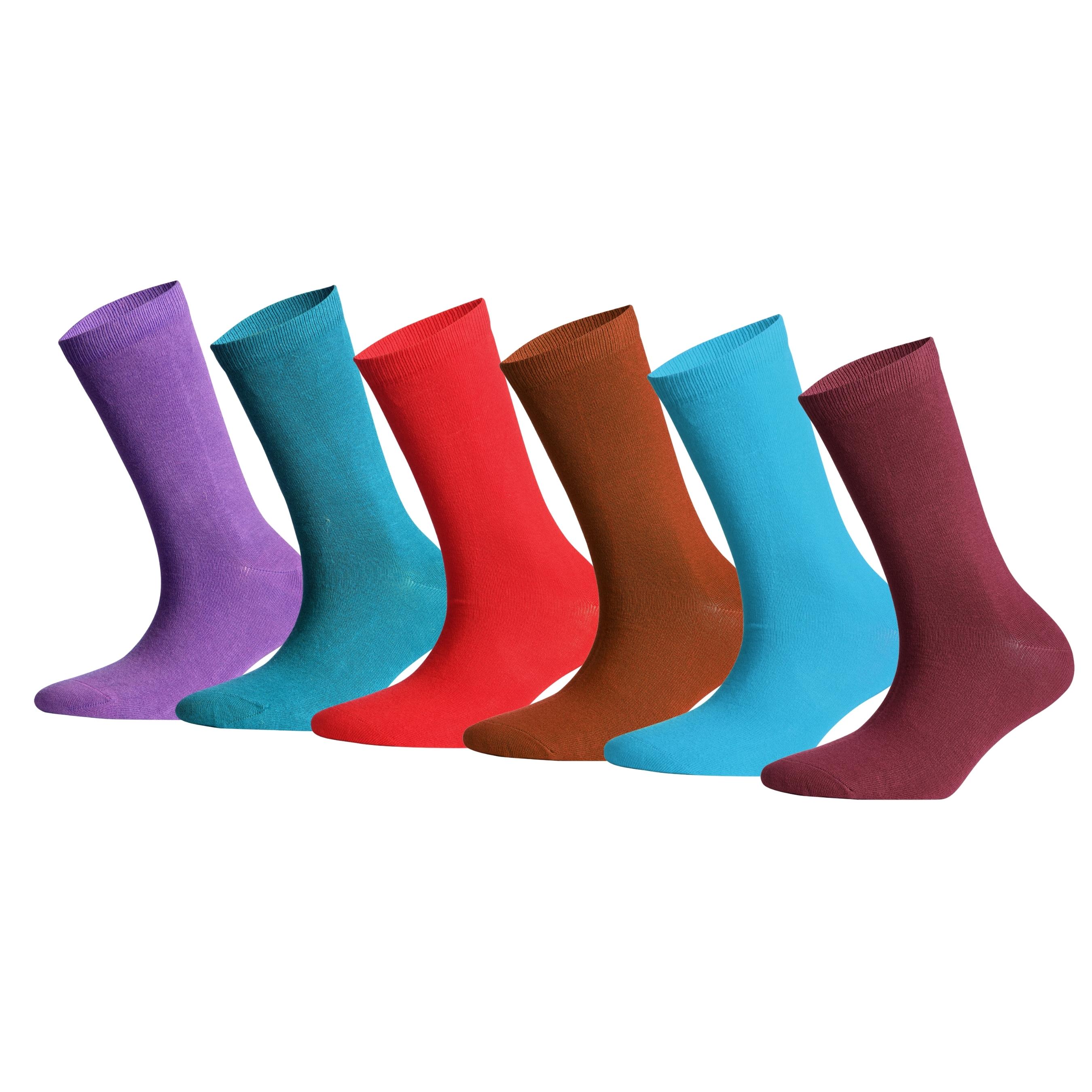 Koyu Pastel Pamuklu Renkli Çorap Kutusu 6'lı Dikişsiz Neşeli Çoraplar