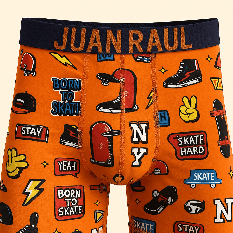 Desenli Erkek Boxer Modelleri Renkli Erkek Boxer Turuncu Emoji Okey