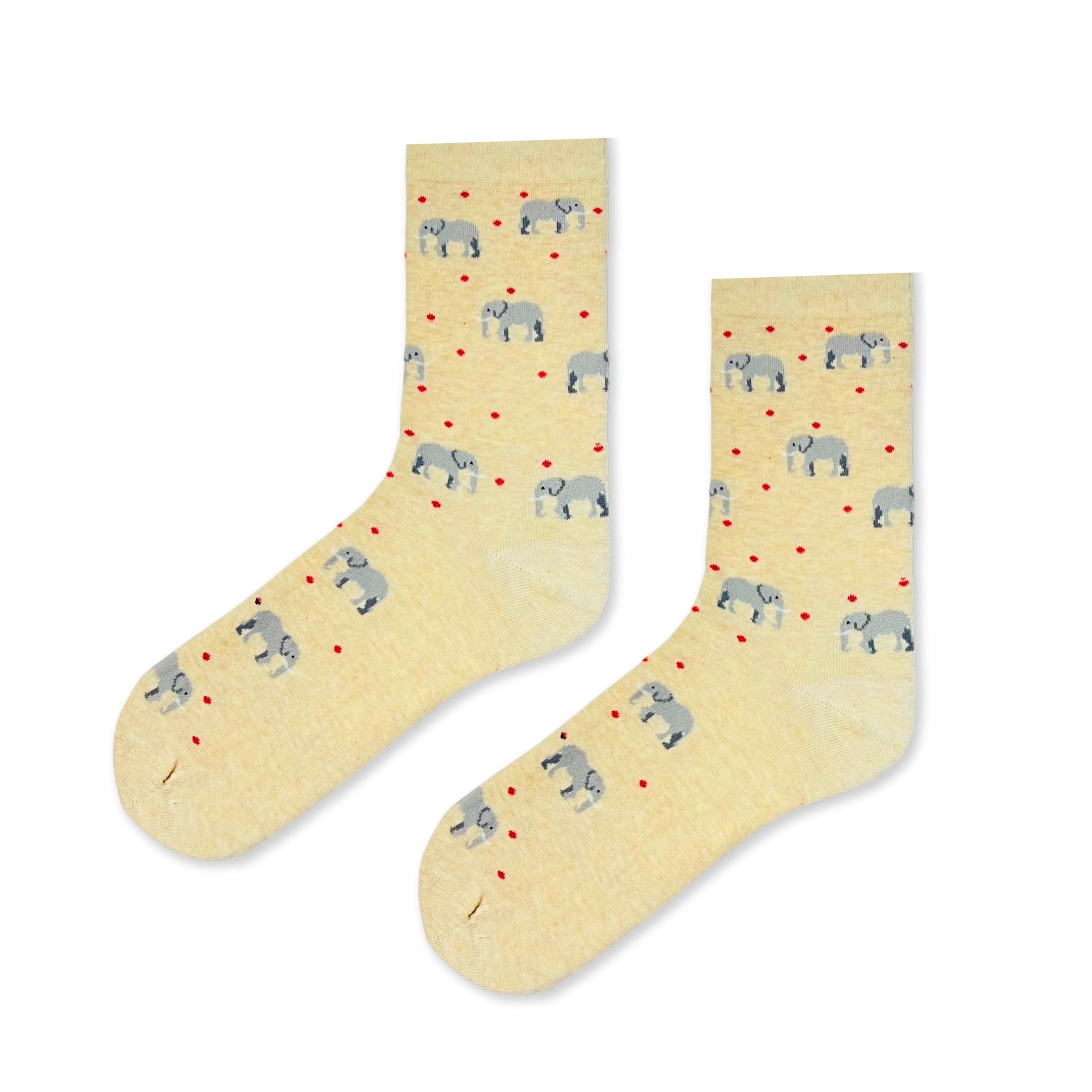 Fil Desenli Şekilli Renkli Pamuklu Soket Çorap