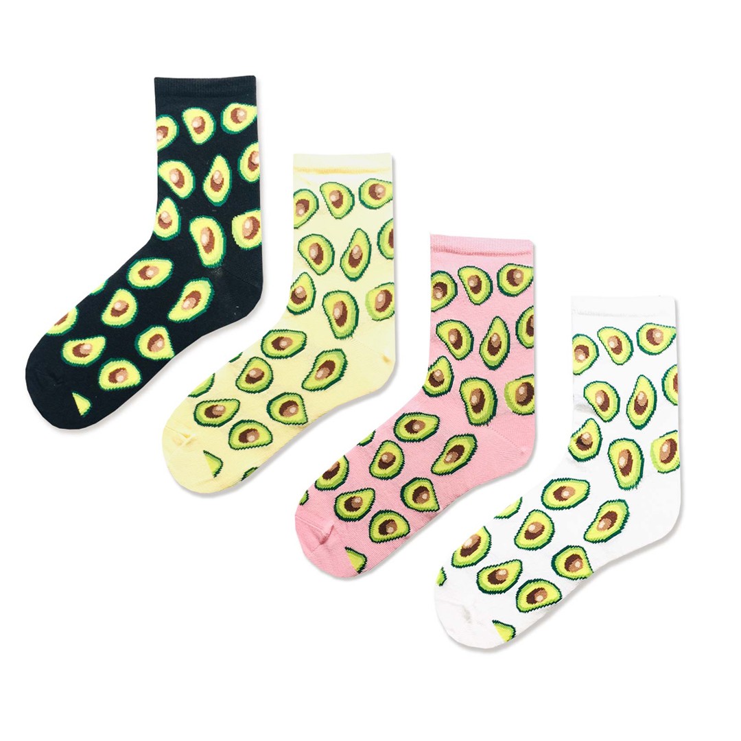Avokado Desenli Renkli Çorap Kutusu