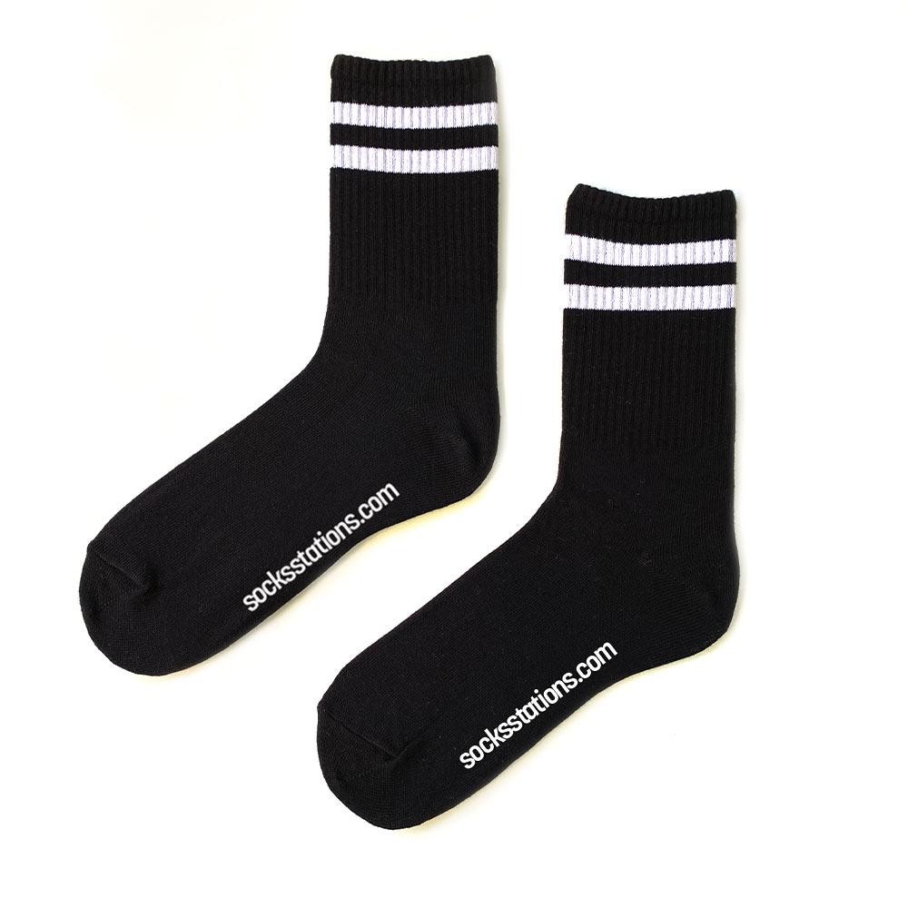 Çizgili Şekilli Pamuklu Spor Siyah Spor Çorap Neşeli Çoraplar