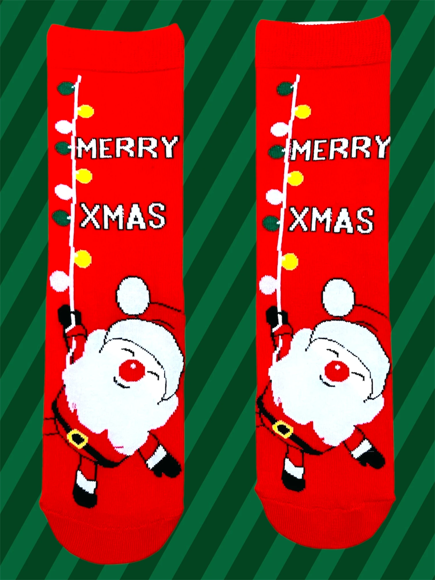 Ho Ho Desenli Renkli Yılbaşı Soket Çorap