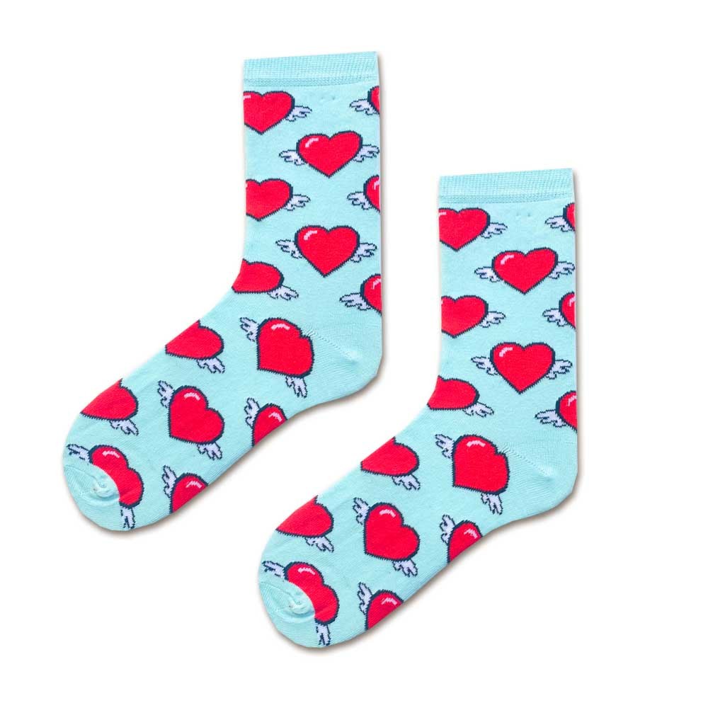 Kalp Desenli Şekilli Mavi Renkli Soket Çorap