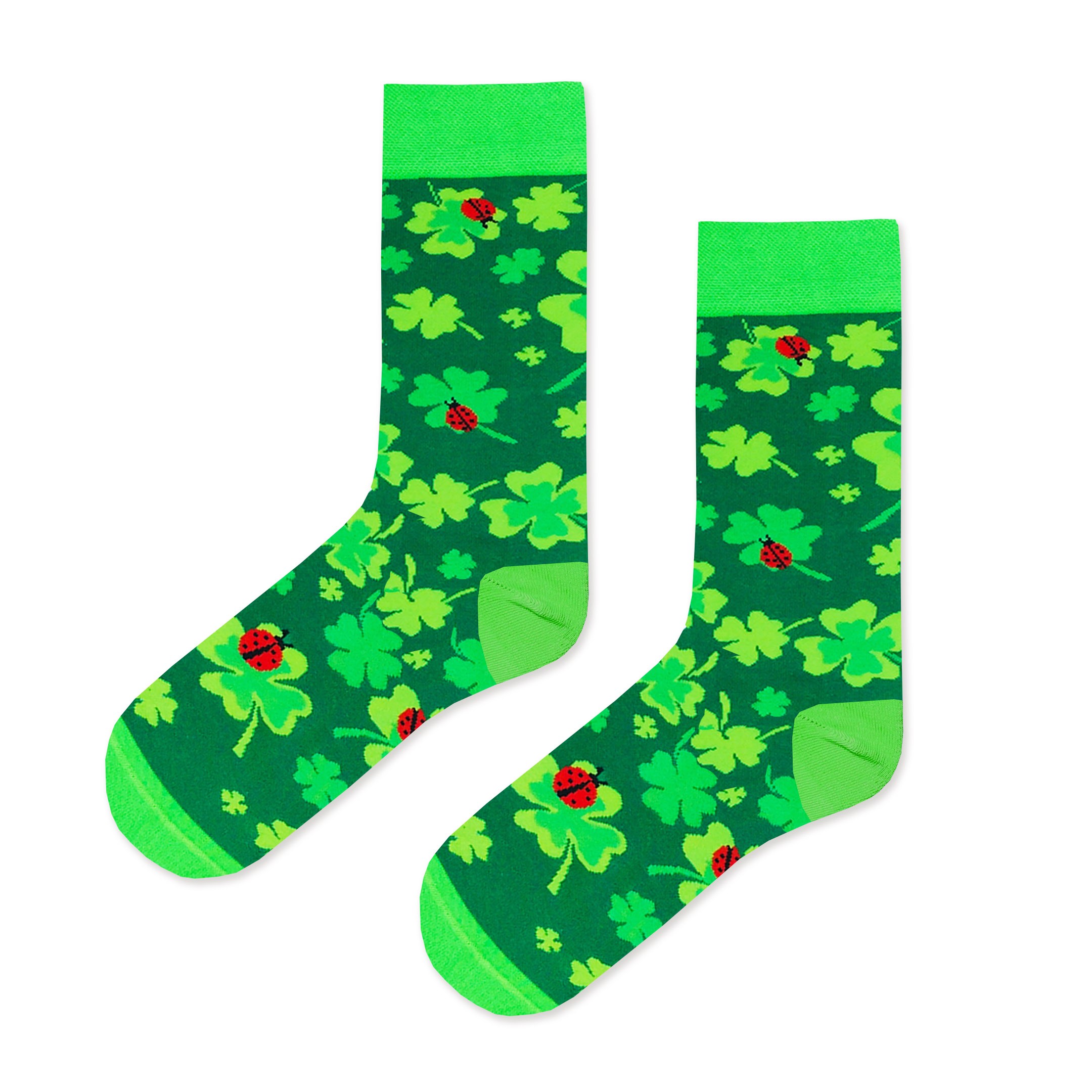 Uğur Böceği Desenli Yeşil Renkli Erkek Soket Çorap (38-44)