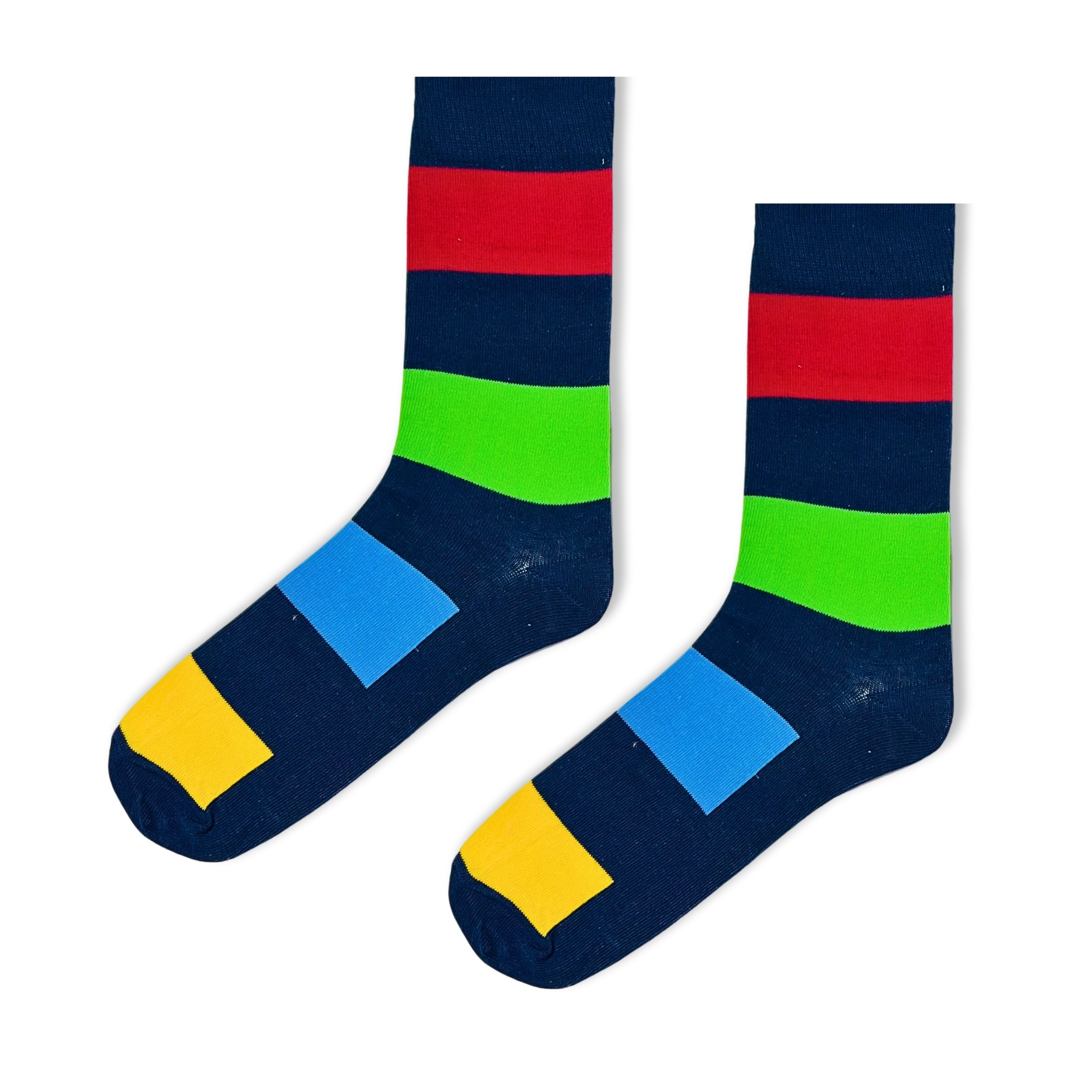 Düz Çizgili Şekilli Rengarenk Erkek Soket Çorap (42-47)